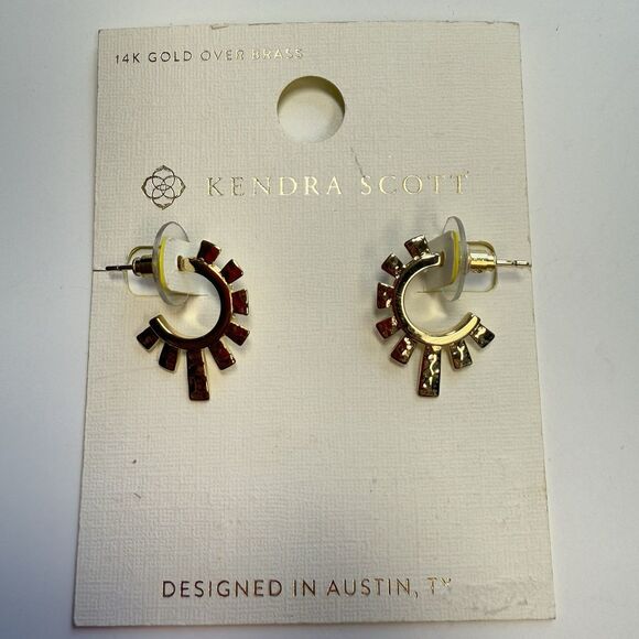 Kendra Scott x Target 14k Gold Over Brass Kat Huggie Earrings New - Picture 1 of 5